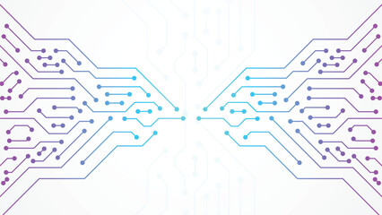Fototapete - Computer Circuit Board. Networking Technology Circuit Board Abstract Lines Communication. Circuit Board Electronics Digital Technology Banner Blue. Central Computer Processors CPU Concept