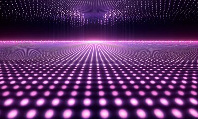 Poster - Purple light grid, digital future, glowing lines, abstract background, tech presentation