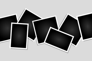 Untidy photo frame collage mockup banner template design