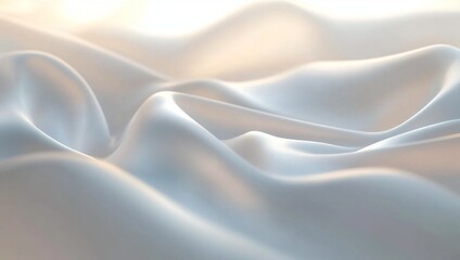 Wall Mural - Elegant Draped White Silk Fabric Soft Texture Background art grey flow fold waves shiny light cream