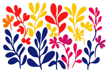 Wall Mural - PNG Colorful wildflowers art illustration design.