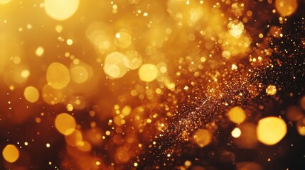 Poster - Golden bokeh light effects creating a warm, shimmering background