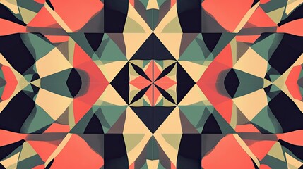 Poster - Modern geometric pattern with bold symmetrical shapes, stylish and abstract.