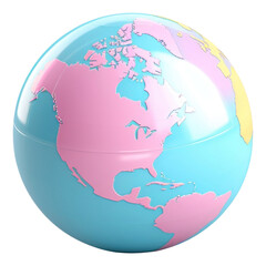 Canvas Print - PNG  Pastel 3D objects globe sphere circle.