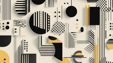 Fototapete - Stylish geometric shapes forming a seamless vector background design.