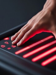 Aufkleber - Interactive Fitness Tech Touchscreen Treadmill Console with Real-Time Metrics - Streamlined Design for Urban Wellness and Home Workout Enthusiasts