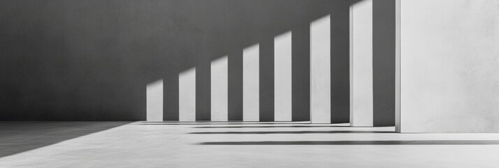 Leinwandbilder - Minimalist Architectural Shadow and Light Patterns on Concrete Walls - Creative Content for Modern Design Inspiration and Urban Development