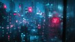 © SY - Rainy city night seen through a wet window. Perfect for melancholic, moody, or atmospheric projects.