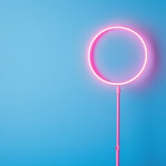 Aufkleber - Neon Minimalist Home Studio Smartphone and Ring Light for Viral Dance Content - Digital Influence and Creative Storytelling in Social Media Trends