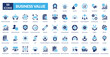 © Zero_wing - business value fill icon set collection. Profit, Growth, Efficiency, Innovation, Customer Satisfaction, Quality, Reputation, Reliability, Sustainability, Brand Identity