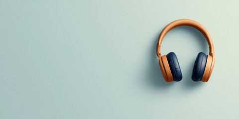 Leinwandbilder - Contemporary Minimalist Headphones Sleek Leather and Metal Design for Tech-Savvy Professionals - Optimize Business Communication and Enhance Digital Marketing Strategies