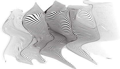Fototapete - Abstract flow lines background . Optical illusion art .Fluid wavy shape .Striped linear pattern . Op art. Vector illustration
