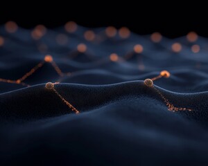 Fototapete - Digital Network Aesthetic Glowing Nodes on Textured Surface - Empowering Decentralized Finance in Tech-Driven Ecosystems and Blockchain Innovation