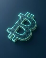 Poster - Cyber Luminescence Glowing Bitcoin Symbol with Blockchain Nodes on a Futuristic Texture - Empowering Decentralized Finance and Digital Asset Security for Modern Investments