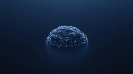 Poster - Glowing Blockchain Coin Network Abstract Digital Nodes Amidst Dark Blue - Innovative Crypto Finance Content and Decentralized Trading Solutions