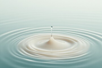 Aufkleber - Zen Water Ripple Aesthetics Close-Up of Droplet Impact on Pristine Lake - Eco-Sustainability Visuals and Natural Purity for Environmental Branding and Marketing
