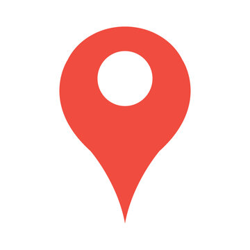Red location marker icon, red pin location icon, location pin point icon in trendy flat style illustration isolated on white background.