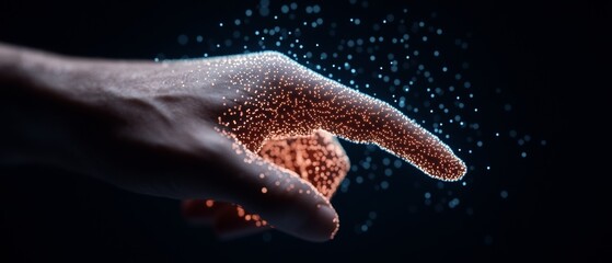 Poster - Futuristic Hand Interfaces High-Tech Graph with Digital Networks and Data Spheres - AI Integration for Advanced Commercial Applications and Intelligent Business Solutions