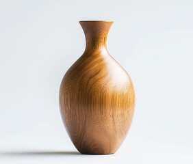 Poster - Elegant, handcrafted wooden vase.