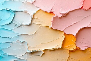 Poster - Abstract Pastel Colors with Textured Layered Paint Strokes on Canvas Background for Artistic Design