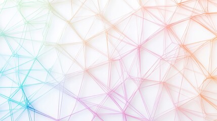 Poster - Abstract Network Pattern Intricate network pattern with vibrant colors and dynamic lines, white background, visually appealing abstract art