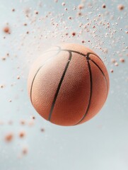 Poster - Immersive Tech Basketball Hi-Res Textured Ball Through Augmented Hoops - Interactive Sports Visuals and Digital Marketing Trends