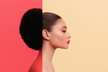 Poster - Vibrant Abstract Portraits Collage Minimalist Geometric Overlays and Bright Color Blocking - Inclusive Branding for Modern Marketing and Diverse Audience Engagement