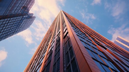Poster - Captivating structure towers prominently against the skyline, showcasing intricate glasswork that catches the sun's rays. The atmosphere feels vibrant and alive, ideal for urban exploration