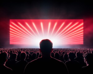 Poster - Immersive Concert Experience Vibrant Digital Light Show and Expansive LED Screens - Modern Event Marketing for Youthful Spectators with Tech and Sensory Engagement