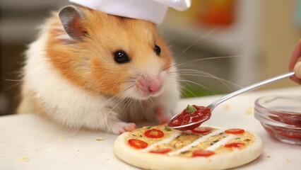 Poster - hamster in a kitchen