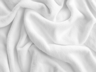 Aufkleber - Soft white fabric with wrinkles and folds, luxurious texture.