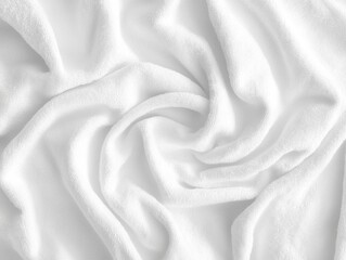 Aufkleber - Soft white fabric texture with wrinkles and folds.