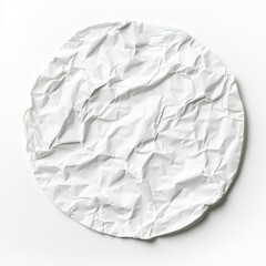 Aufkleber - Crumpled round white paper on white background.