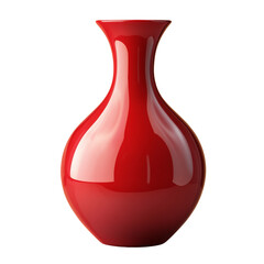 Aufkleber - The image shows a single, elegant red vase with a glossy finish against a black background.
