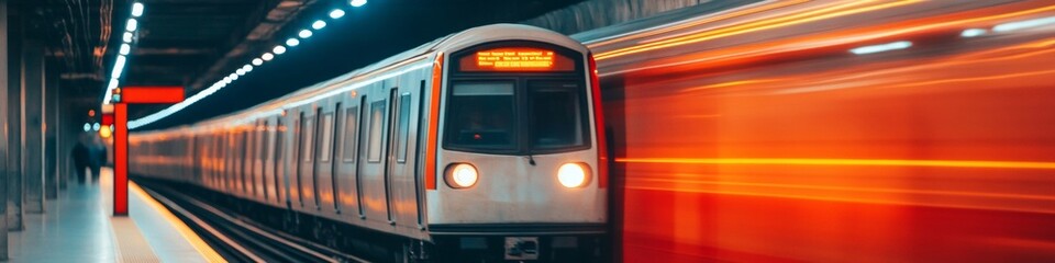 Fototapete - Contemporary Urban Transit Imagery Sleek Subway Graphics and Metallic Platforms for Dynamic Transport Campaigns in Modern City Infrastructure Advertising