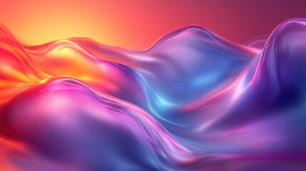 Poster - Iridescent Wave Flowing Liquid Glass Abstract Design