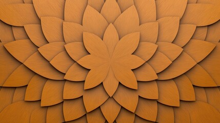 Poster - Abstract Floral Pattern Design with Layered Petals in Warm Orange Tone for Modern Art Backgrounds