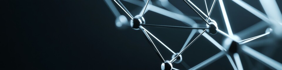 Leinwandbilder - Futuristic Network Infrastructure Graph Metallic Nodes and Glowing Data Paths for Cutting-Edge Digital Connectivity in Tech Innovation and Business Solutions