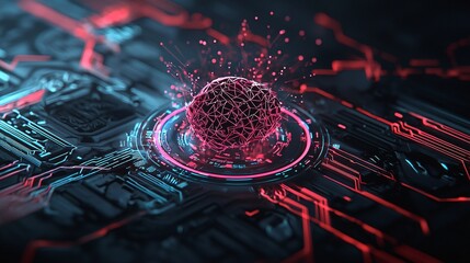 Poster - A futuristic data visualization of marketing metrics and consumer trends, presented on a holographic interface