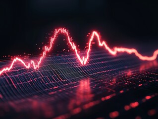 Leinwandbilder - Futuristic Music Visualizer Abstract Soundwave Display with LED Lines - Innovative Audio Engineering and Digital Media Content for Premium Live Entertainment Experience