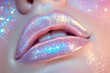 © Ryzhkov - Glistening Chrome Lips High-Shine Metallic Aesthetic for Trendy Beauty Campaigns in Premium Marketing - Captivating Gen Z with Reflective Glamour