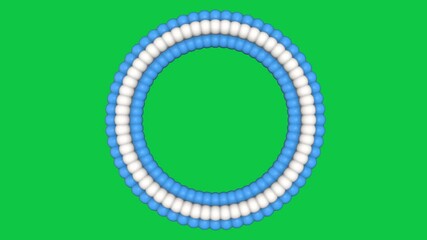 Wall Mural - 3D circle or loading video element animation on a green background. CG VFX footage  