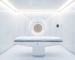 Poster - Futuristic Medical Imaging Lab MRI Machine in Sleek Minimalist Clinic - Precision Healthcare Innovation and Advanced Diagnostic Solutions