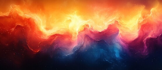 Poster - Vibrant Abstract Gradient Background Impressionist Soft Blending Colors Warm Light Calming Aesthetics