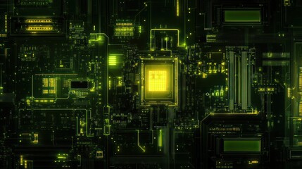 Aufkleber - neon motherboard: a glowing circuit board