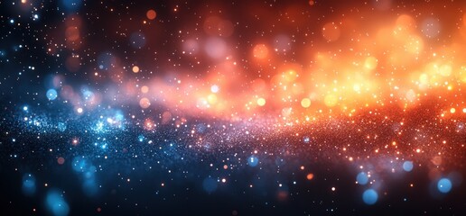 Poster - Abstract Gradient Background in Orange Blue Pastel Colors with Soft Bokeh Lighting Effects