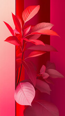 Wall Mural - Striking red foliage against a gradient background