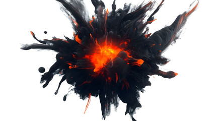 Leinwandbilder - Fiery Explosion with Blazing Flames Smoke and Shockwaves Showcase Powerful Destruction and Intense Energy