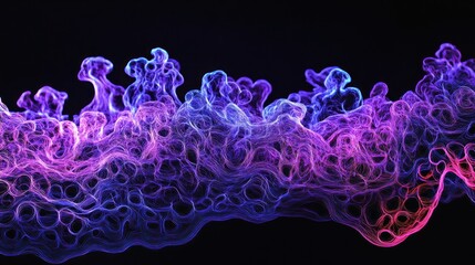 Poster - Abstract Purple and Blue Nebula: Cosmic Energy Flow