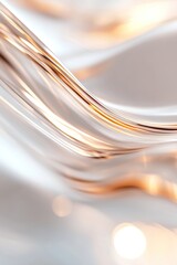 Poster - Glowing energy waves swirl in vibrant orange and yellow on a sleek metallic white backdrop. The design features ample space for text overlay
